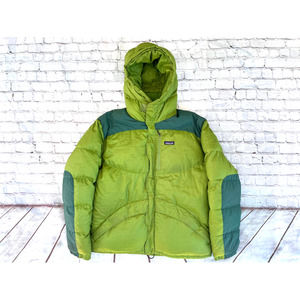 Vintage PATAGONIA Hooded Goose Down Parka Jacket Green Large
